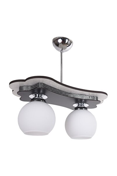 Vedemo Lora 2li Ahşap Avize Siyah