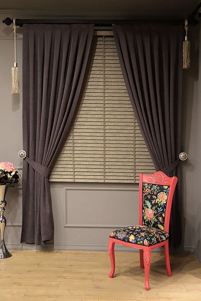 perhal perde ve halı Pleated Velvet Honeycomb Textured Single Wing Background Curtain