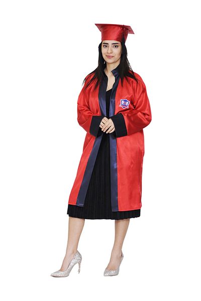Mezuniyetshop Cube Cap Graduation High School Red Navy Blue