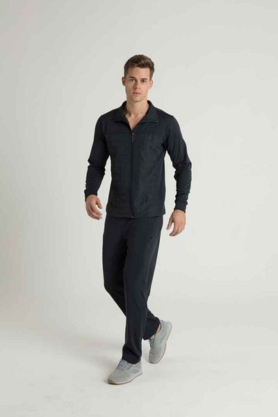 CROSTİME Ανδρικό Σετ Αθλητικής Φόρμας Μαύρο Diver Fabric