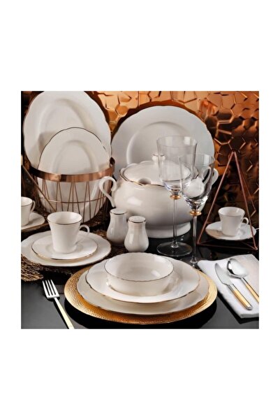Kütahya Porselen Bone Olympos 12 Kişilik 83 Parça Yemek Takımı Bakır Bnoly83y...