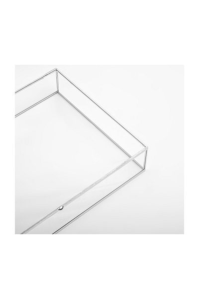 El Crea Designs 30x20x6cm Silver Glass Box with Lid Chocolate Jewelry Accessory Photo Wedding Engagement Promise Organization