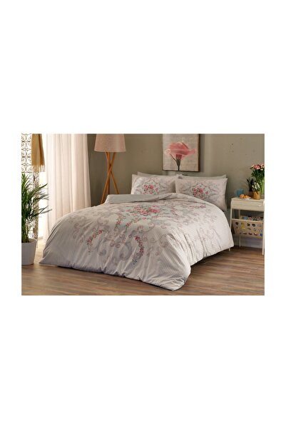 Taç Ranforce Nevresim Takımı Yasmin Çift Kişilik V03 Mavi