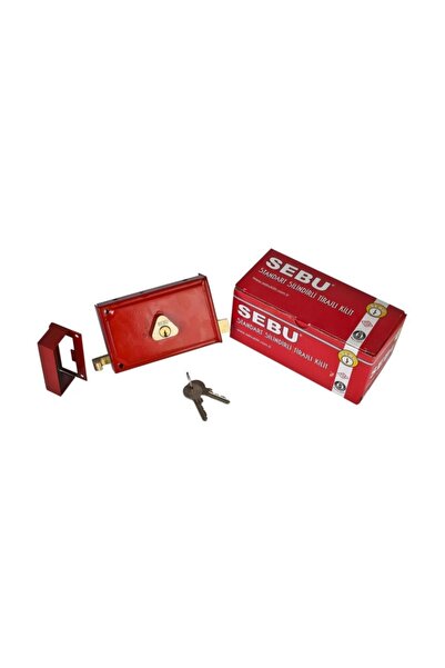 Sebu Trajlı Kilit No:14 70 mm Kırmızı Demir Kapı Kilidi