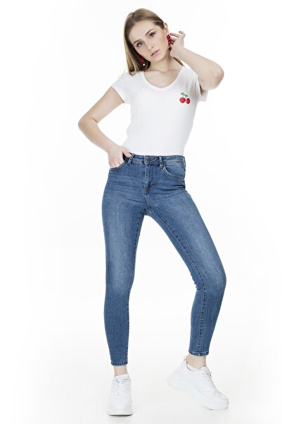 Vero Moda Στενό Τζιν VMTANYA με Μεσαία Μέση και Στενή Γραμμή