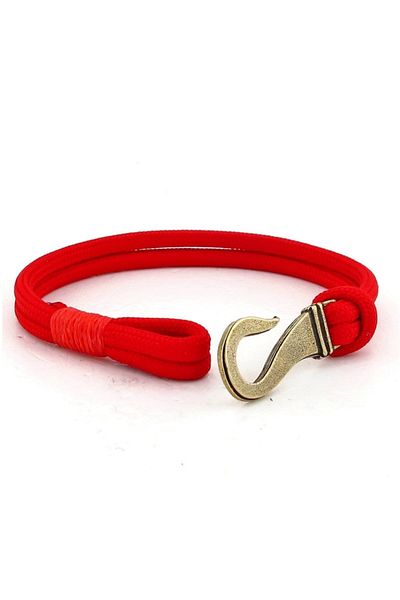 Solfera Bronze Metal Hook Red Paracord Men's Bracelet Bt615