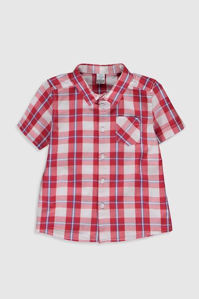 LC Waikiki Baby Boy Red Plaid Lpa Shirt