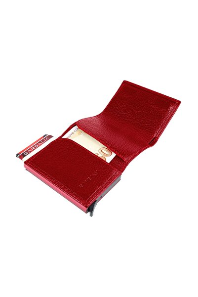 Garbalia Genuine Leather Red Wallet with Sparta Mechanism