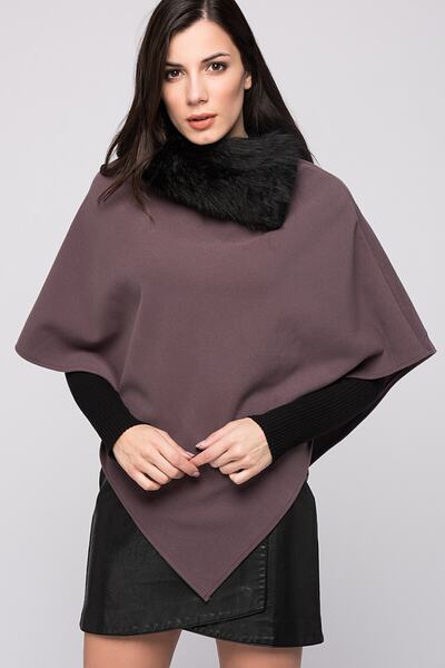 Pitti Women's Open Plum Poncho 70057.