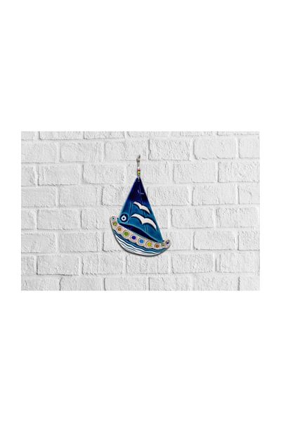 CajuArt Decorative Ceramic Sailing Ship Shaped Wall Door Ornament