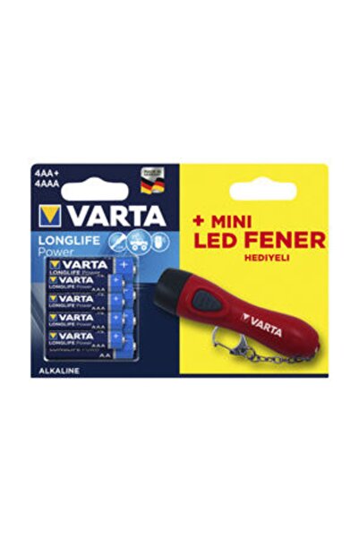 Varta High Energy Kalem Pil 4'lü Aa + Ince Pil 4'lü Aaa (mini Led Fener Hediy...