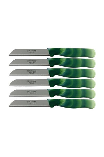Solingen Green Serrated Fruit and Vegetable Knife 6 Pieces
