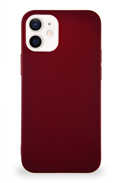 CaseArt Apple Iphone 12 Mini Kılıf Soft Premier Renkli Silikon Kapak - Mürdüm