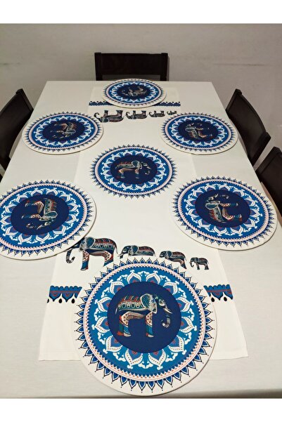 Viemso Ethnic Elephant Patterned Runner, Set of 2 Charger Plates