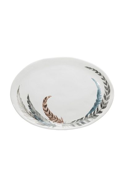 Warm Design طبق منقوش بالريش