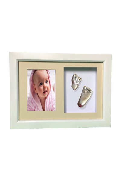 Küçük İzler مجموعة قوالب تمثال بصمة يد الطفل ثلاثية الأبعاد مع إطار ألجينات و...