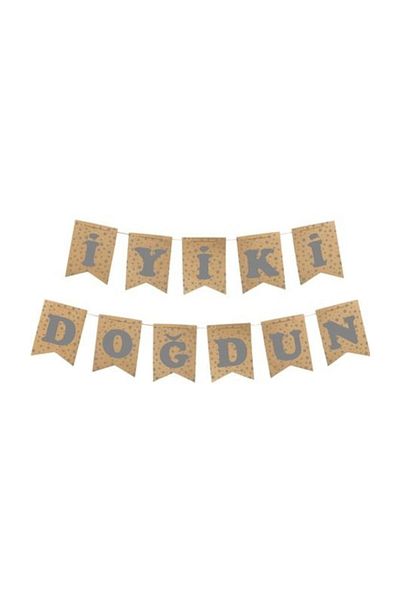 Ercan Oyuncak Silver Kraft Happy Birthday Pennant