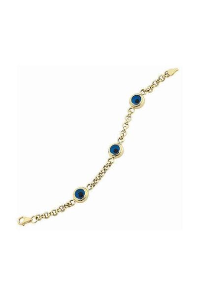 BİLEZİKHANE Bileklik Nazar Boncuklu 5,85 Gram 14 Ayar Altın