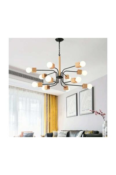 SimaAvize Sima Modern Ahşap Avize2