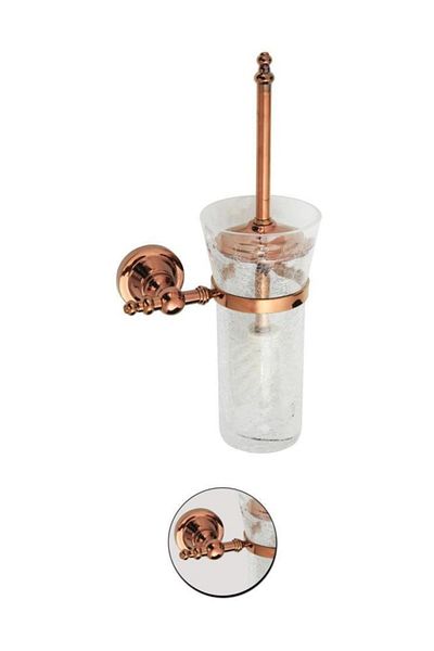Maya Ottoman Pvd Rose Mounted Toilet Brush C Glass