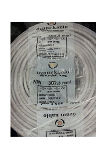 ÖZNUR 3x2,5 Nym - Antigron Kablo 100mt