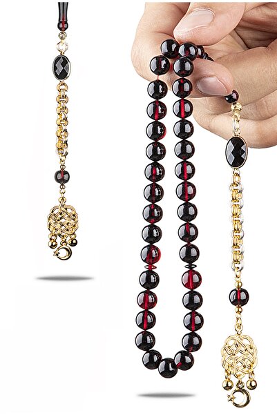 Genel Markalar Orjinal Sıkma Kehribar Tesbih 24 K Altın Kaplama Özel Tasarım ...