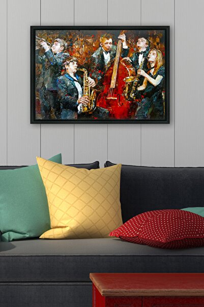 Tablo Center Siyah L Çerçeve Kanvas Tablo 105x145cm