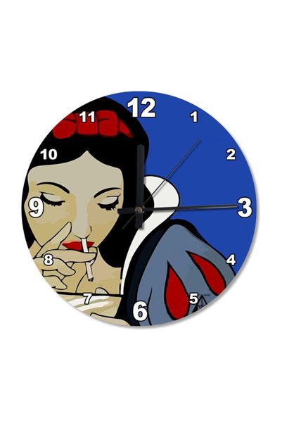 Cakatablo 30 cm Diameter Snow White Wooden Wall Clock
