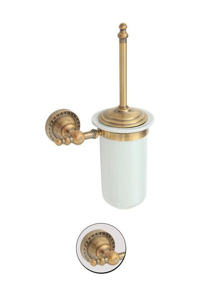 Maya Fantasia Antique Mounted Toilet Brush Porcelain 100% Brass