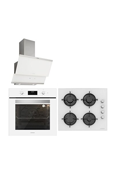 Silverline Beyaz Cam Ankastre Set BO6502W01 - CS5349W01 - 3420