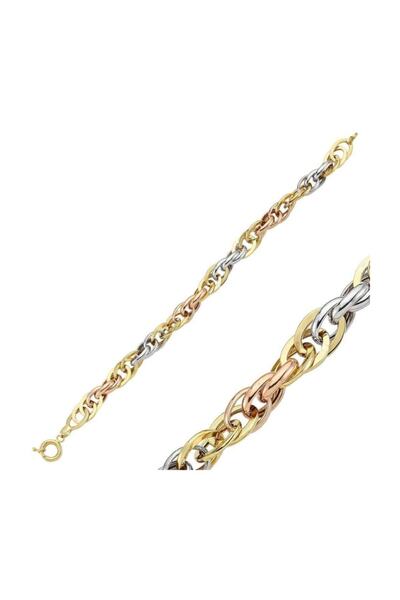 BİLEZİKHANE Hallow Bileklik Üç Renk 10.00 Gram 14 Ayar Altın
