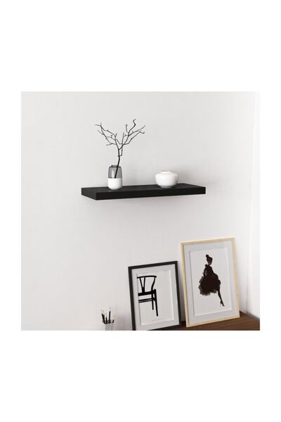 Minar Gizli Tutuculu Duvar Rafı - 60 Cm Siyah