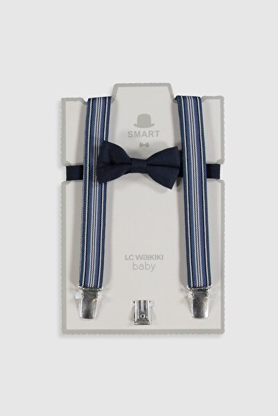 LC Waikiki Erkek Bebek Lacivert Çizgili Lgs Pantolon Askısı ve Papyon