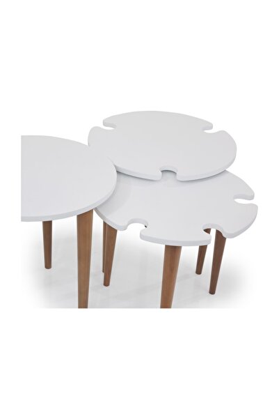 EVNESYA Halka Zigon Sehpa Beyaz