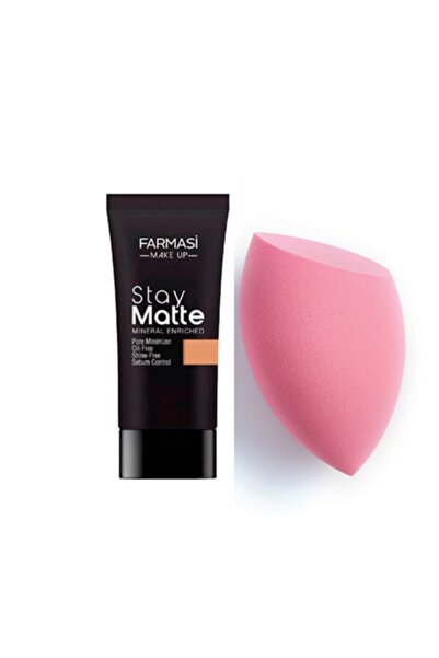 Farmasi Make Up Stay Matte Foundation 30 Ml Sun Tan 05+ Magic Makeup Sponge (...