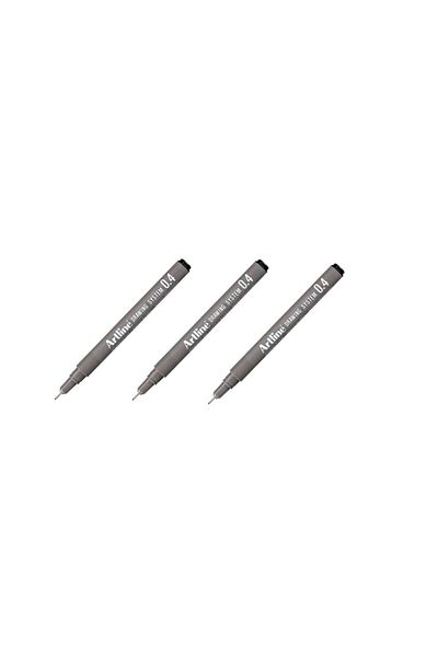 artline Drawing Pen 0.4mm Black 3 Pieces