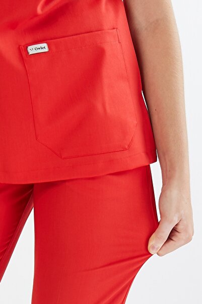 Owlet Medikal Set uniformă chirurgicală cu flori de rodie Lycra