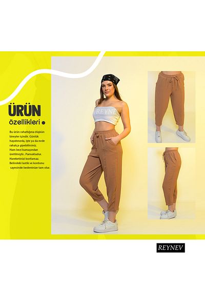 REYNEV Elastic Waist Ayrobin Shalwar Women's High Waist Slim Summer, Comfortable Cotton Slouchy Summer Trousers