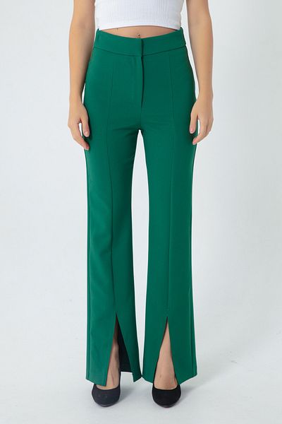 Lafaba Women's Green Slit Trousers