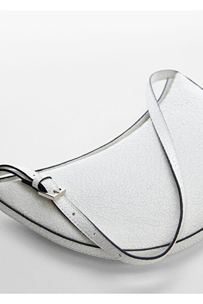 MANGO Woman Deri omuz çantası