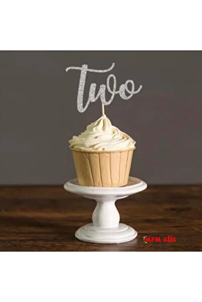 MFM أعواد أسنان للكيك باللون الرمادي من إيفا، 6 قطع