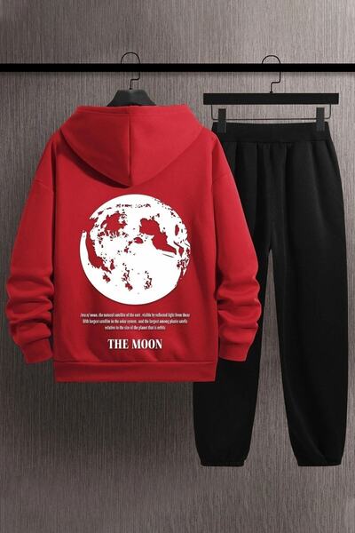 Adrift Unisex Σετ φόρμας The Moon Printed Kp-μαύρο-themoon-δικτυωτό-μαύρο