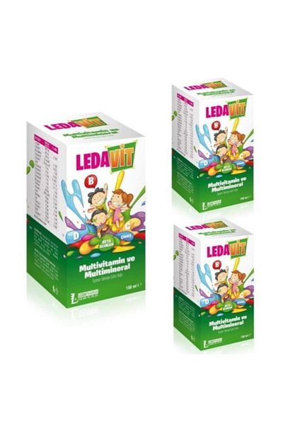 LedaPharma Ledavit Syrup Containing Multivitamins and Minerals 150ml X3 Pieces