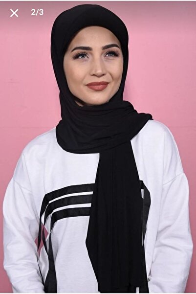 Nilbutik Şapkalı Boneli Hazır Şal Hijab Üstü Kullanılabilen Havuz Deniz Bone Şal