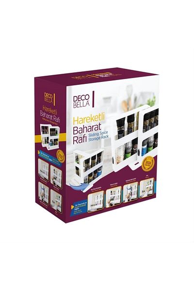 OMAK Kitchen Cabinet Rack Organizer Spice Rack Salt Pepper Cumin Sugar Movable Rack Organizer