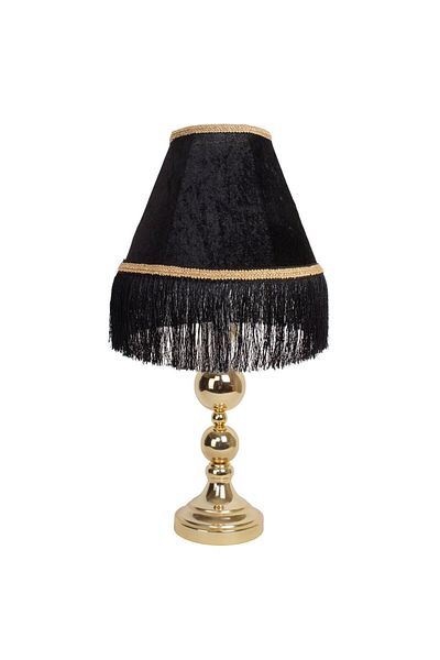 Dekovien Black Metal Leg - Lampshade Gold Piping Vintage ABD04222