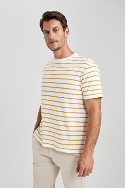 DeFacto Regular Fit Crew Neck Striped Short Sleeve T-Shirt B2494ax23hs