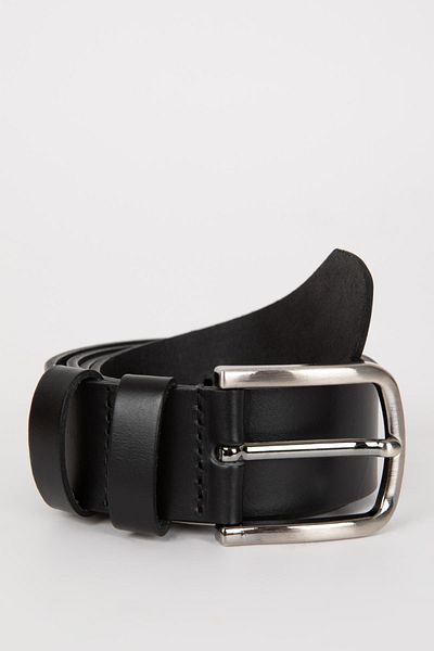 DeFacto Men's Oval Buckle Leather Oval Jean Belt B3094axns