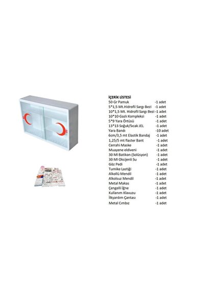 İpek Plastik Ecza Dolabı Lux Beyaz + Ilkyardım Içerik Paketi Full Set
