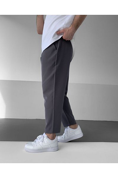 NO1 KONSEPT Dark Gray Thin Relax Fit Basic Pants